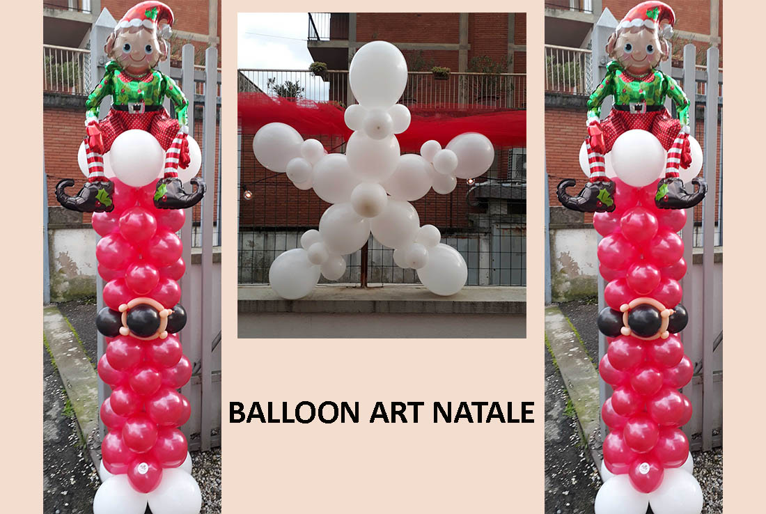 balloon art per evento in store Natale
