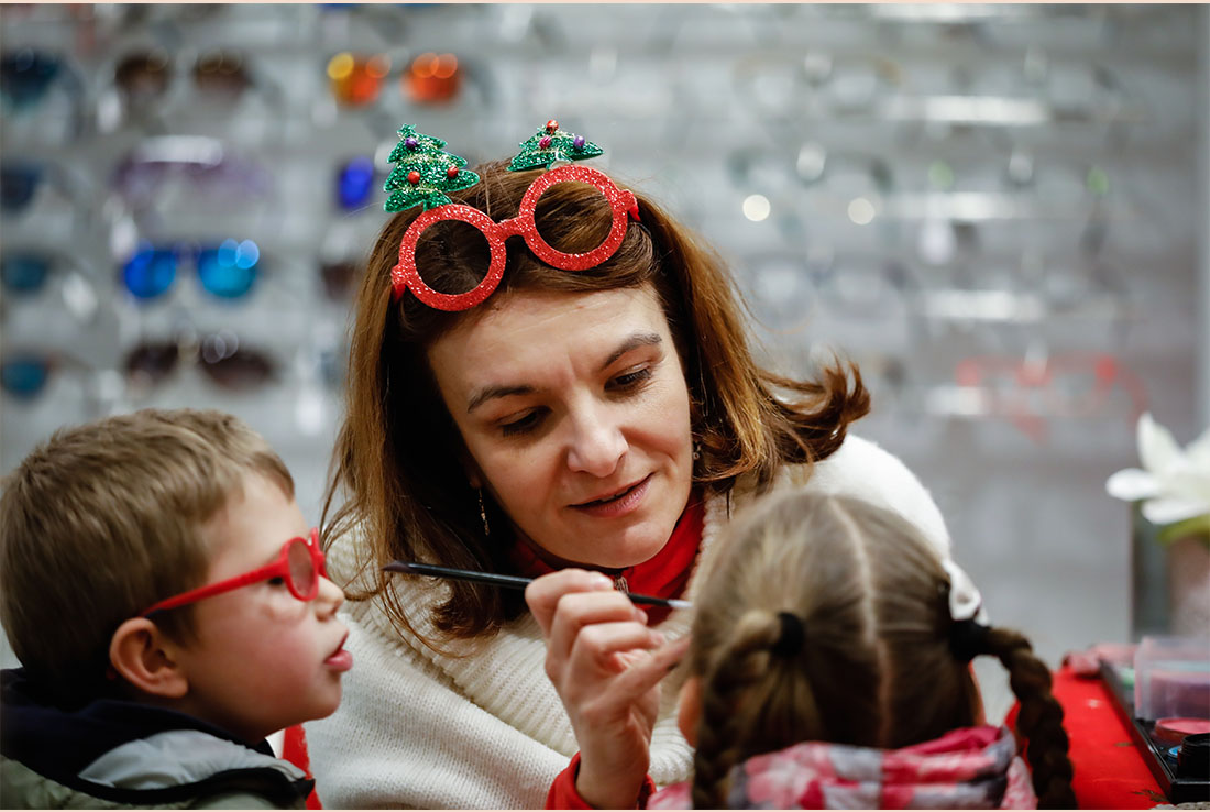 trucco per bambini evento in store natalizio